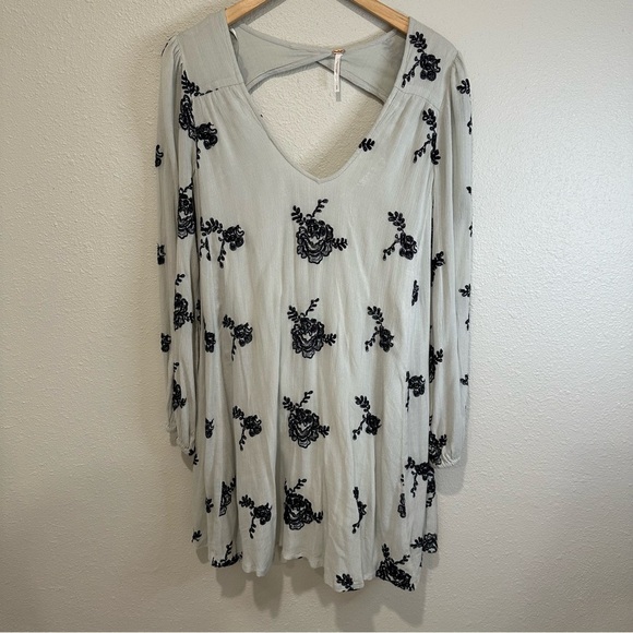 Free People White and Black Floral Mini Dress - Picture 3 of 16